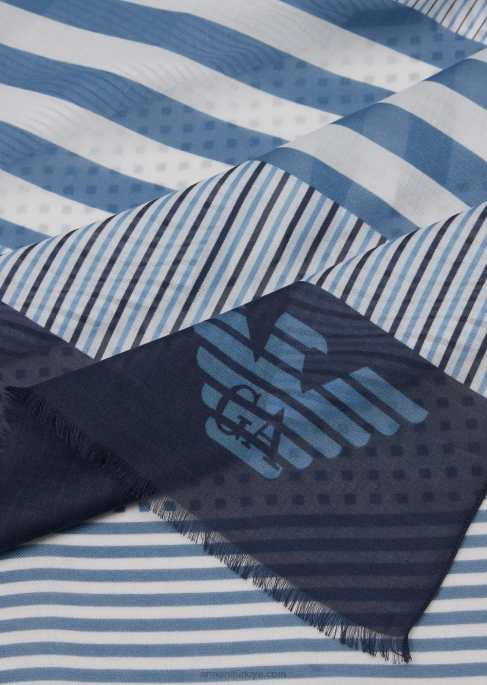 erkekler Armani patchwork efektli modal çaldı lacivert T8HD2115