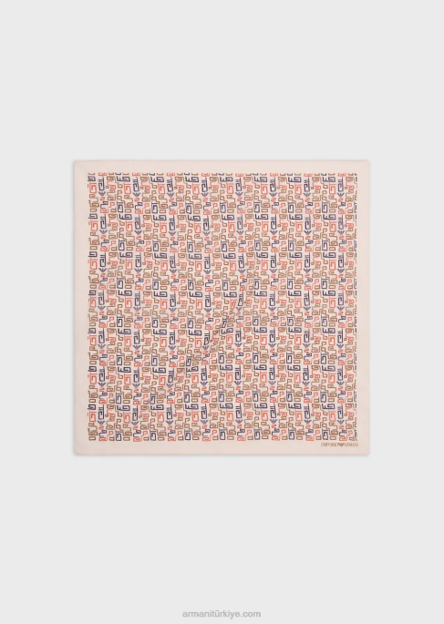 erkekler Armani sürdürülebilir koleksiyon desenli organik pamuklu fularT8HD2132