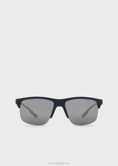 erkekler Armani dikdörtgen güneş gözlüğü Donanma T8HD2270