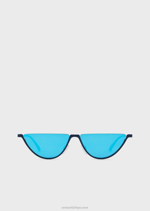 erkekler Armani oval güneş gözlüğü mavi T8HD2348
