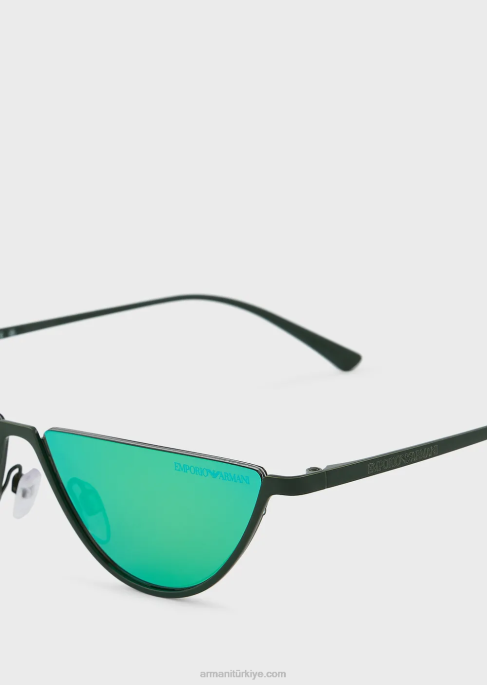 erkekler Armani oval güneş gözlüğü yeşil T8HD2361