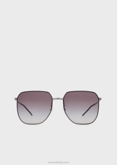 erkekler Armani unisex kare güneş gözlüğü grafit T8HD2265