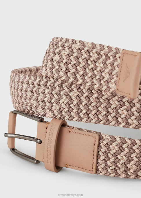 erkekler Armani dokuma kumaş kemerT8HD2003
