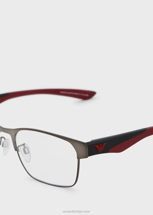 erkekler Armani dikdörtgen gözlükT8HD2257