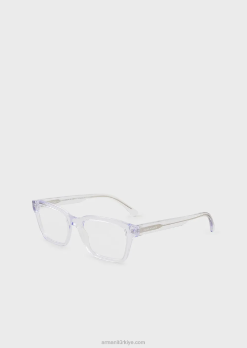 erkekler Armani dikdörtgen gözlük şeffaf T8HD2224