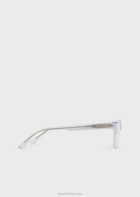erkekler Armani dikdörtgen gözlük şeffaf T8HD2224