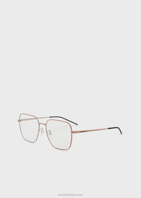 erkekler Armani unisex dikdörtgen gözlük Altın gül T8HD2243