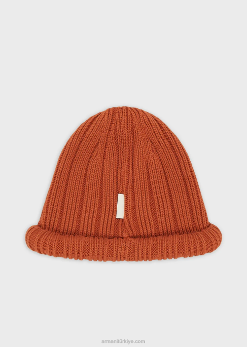 erkekler Armani kıvrık kenarlı, sürdürülebilir koleksiyon organik pamuklu nervürlü bereT8HD2062