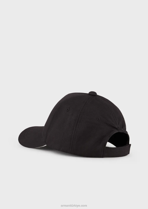 erkekler Armani kartal desenli beyzbol şapkası siyah T8HD2047