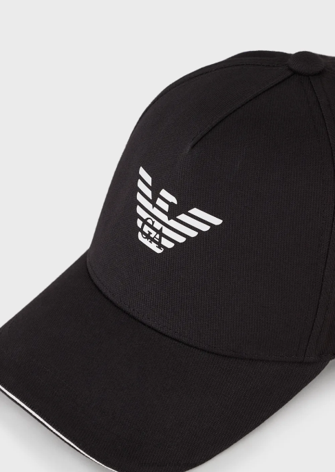 erkekler Armani kartal desenli beyzbol şapkası siyah T8HD2047