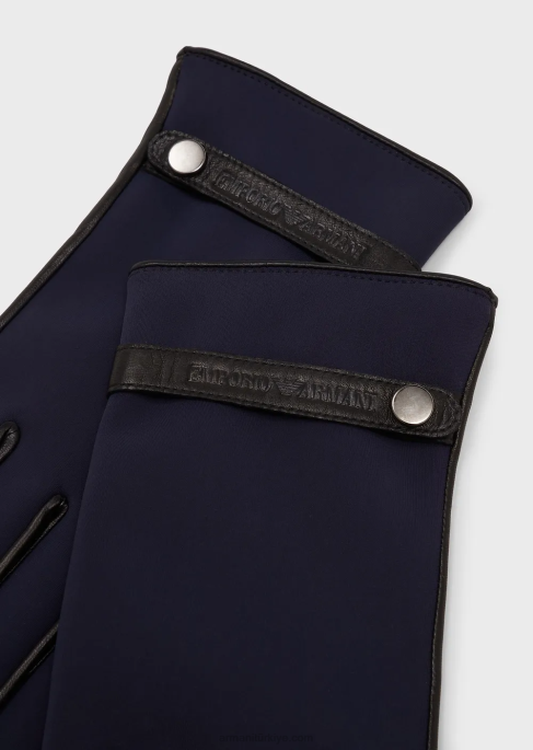 erkekler Armani naylon ve kuzu derisi napa deri eldivenlerT8HD2070