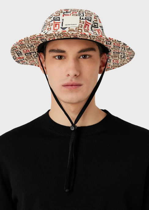 erkekler Armani sürdürülebilir koleksiyon geri dönüştürülmüş yırtılmaz naylon şapkaT8HD2055