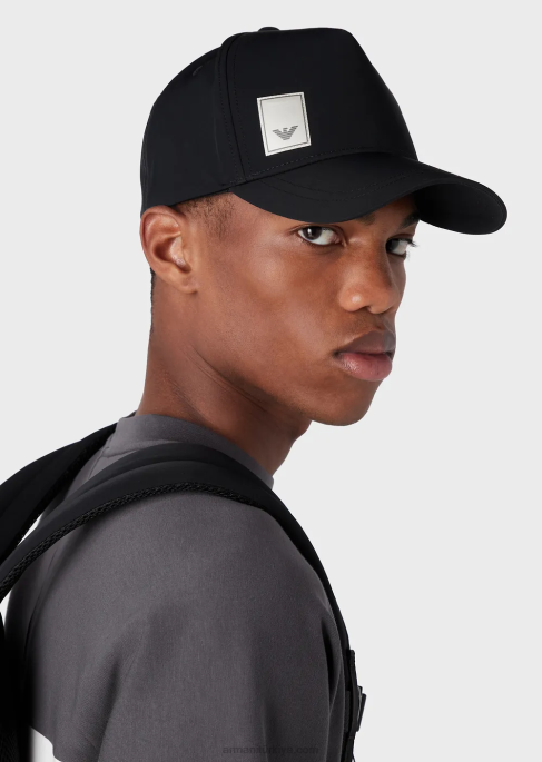 erkekler Armani seyahat şartları beyzbol şapkası siyah T8HD2051