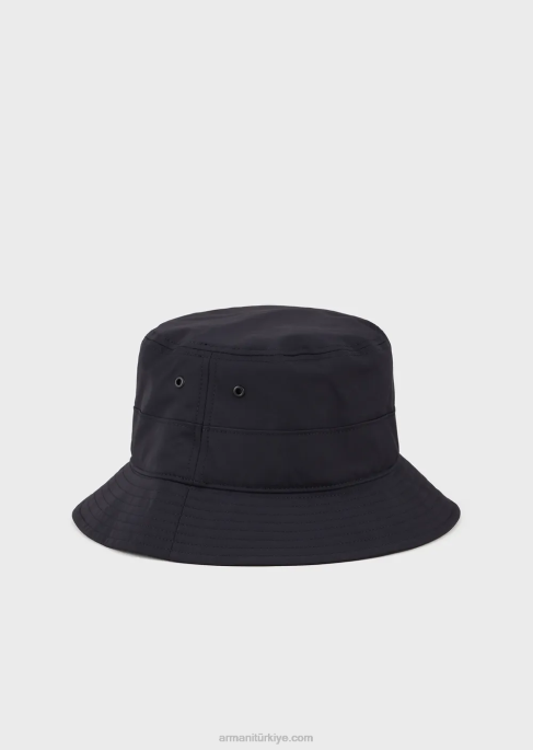 erkekler Armani seyahat şartları naylon cloche şapka lacivert T8HD2031