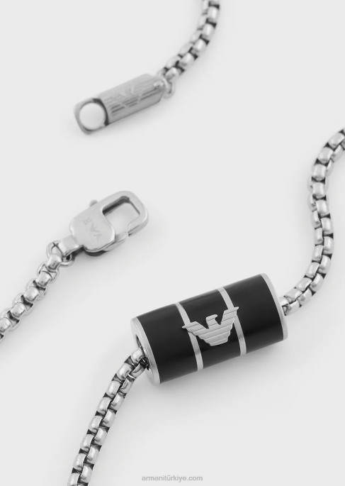 erkekler Armani siyah mat lake zincir kolyeT8HD2111