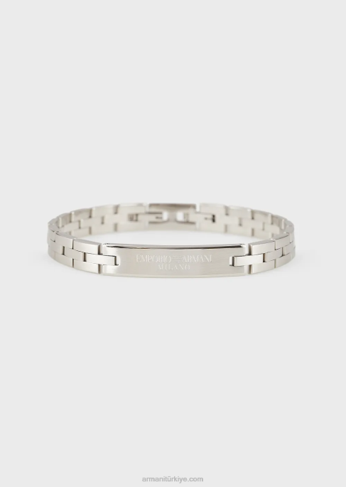 erkekleremporio armani paslanmaz çelik zincir bileklik gümüş T8HD2106