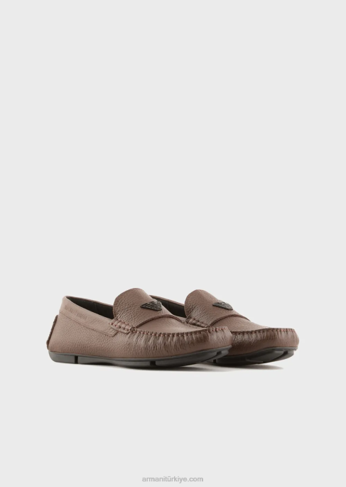 erkekler Armani eskitme deri sürüş ayakkabısı devetüyü rengi T8HD1841