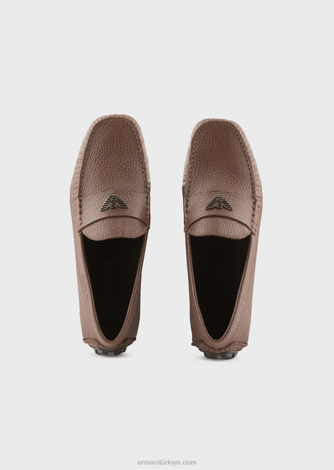 erkekler Armani eskitme deri sürüş ayakkabısı devetüyü rengi T8HD1841
