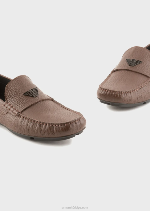 erkekler Armani eskitme deri sürüş ayakkabısı devetüyü rengi T8HD1841