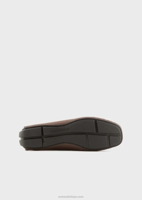 erkekler Armani eskitme deri sürüş ayakkabısı devetüyü rengi T8HD1841
