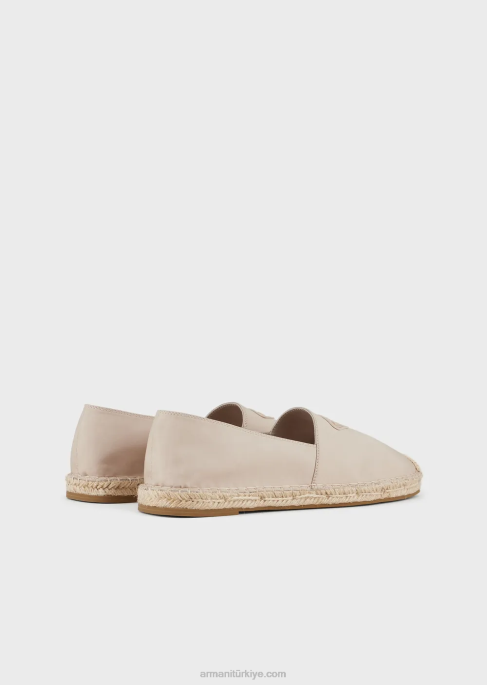 erkekler Armani kartal yamalı kanvas espadril bej T8HD1008