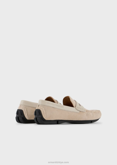 erkekler Armani süet sürüş ayakkabısı güvercin grisi T8HD1837