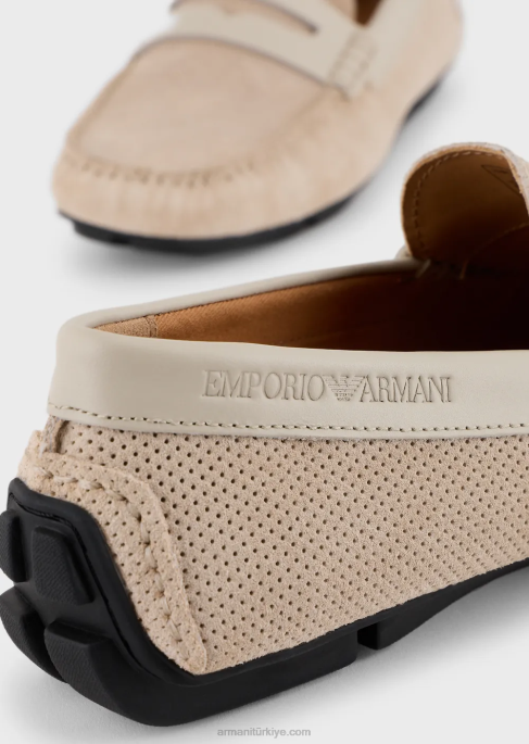 erkekler Armani süet sürüş ayakkabısı güvercin grisi T8HD1837