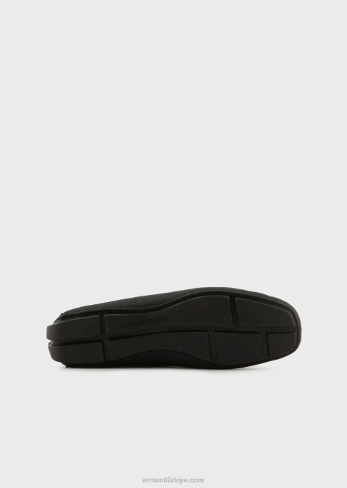 erkekler Armani süet sürüş ayakkabısı lacivert T8HD1836