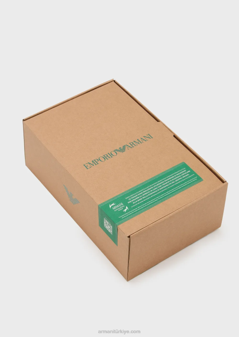 erkeklerreloaded by emporio armani zikzak sırtlı kadife spor ayakkabı armani sürdürülebilirlik değerleri siyah T8HD1898