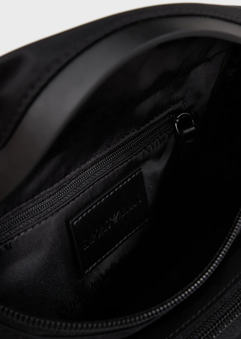 erkekler Armani geri dönüştürülmüş naylon bel çantası siyah T8HD1968