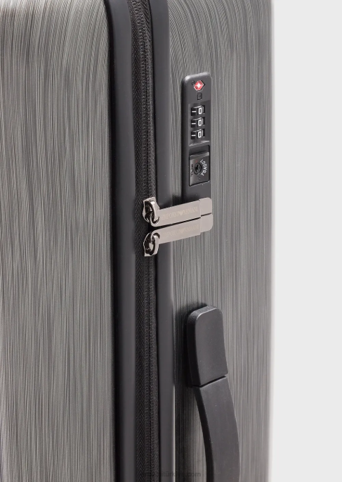 erkekler Armani büyük boy, kabartmalı kartal ile abs büyük arabası çantası gri T8HD1995