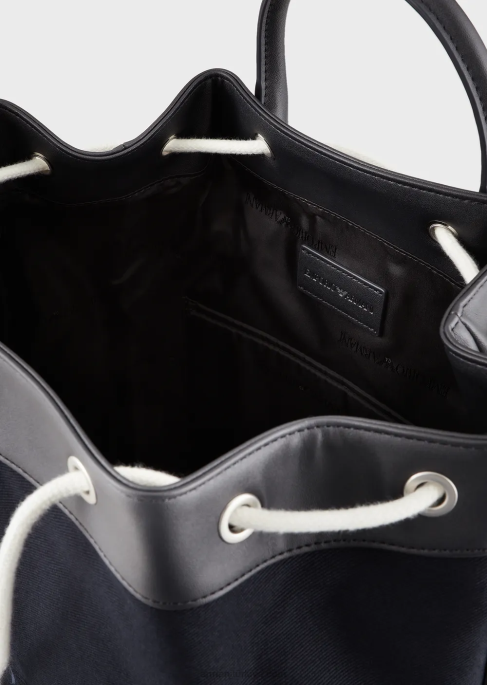 erkekler Armani deri detaylı kanvas çantaT8HD1961