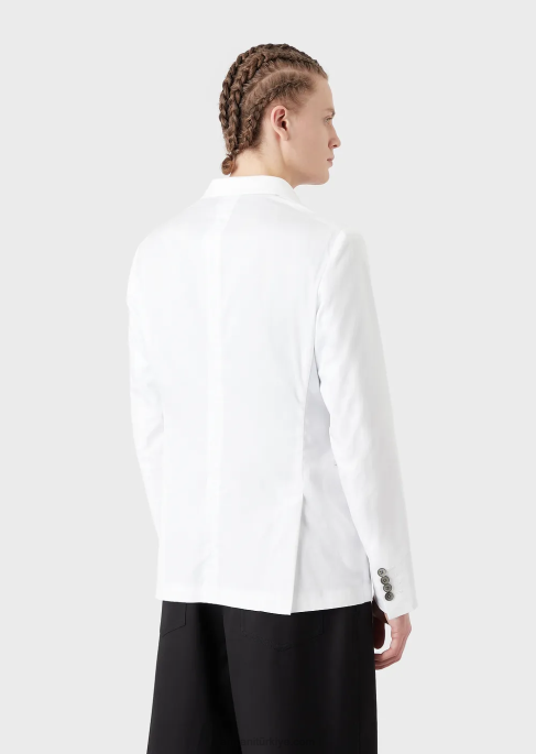 erkekler Armani hafif pamuklu satenden klapalı kruvaze ceketT8HD1025