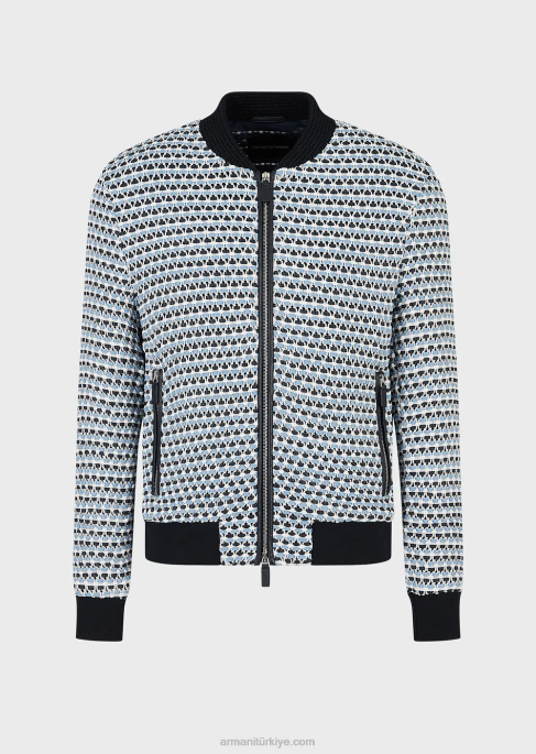 erkekler Armani Dokuma 3d efektli kuzu derisi napa deri bluzT8HD1291