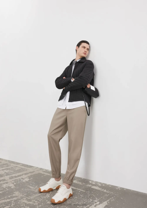 erkekler Armani kapitone geri dönüştürülmüş yırtılmaz naylondan su tutmaz kuş tüyü ceket siyah T8HD1311