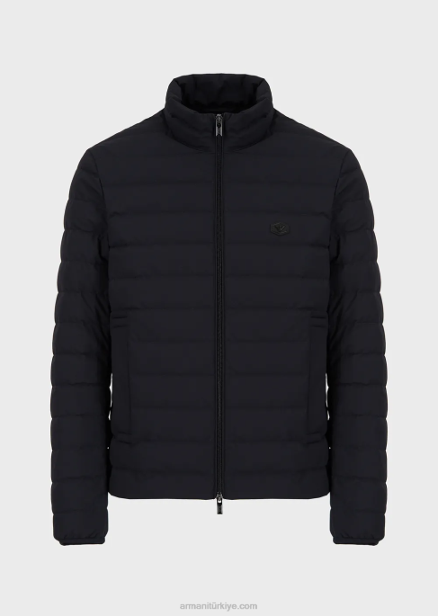 erkekler Armani kapitone naylon aşağı ceket lacivert T8HD1330