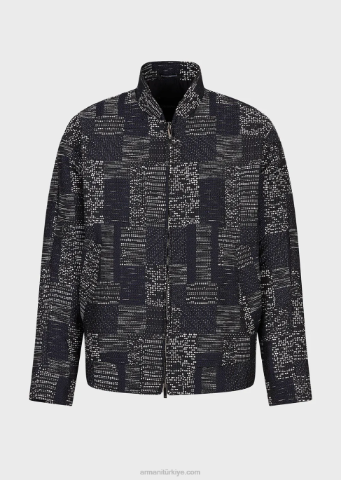 erkekler Armani patchwork efektli vanise jakarlı mont model T8HD1316