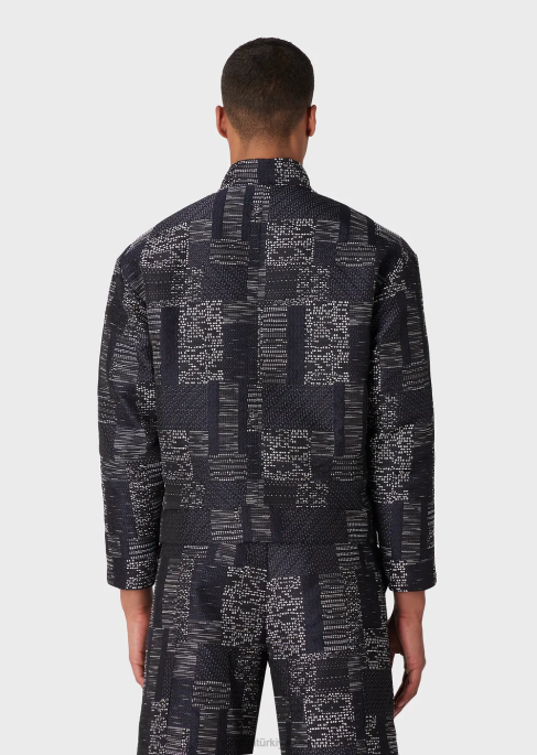 erkekler Armani patchwork efektli vanise jakarlı mont model T8HD1316