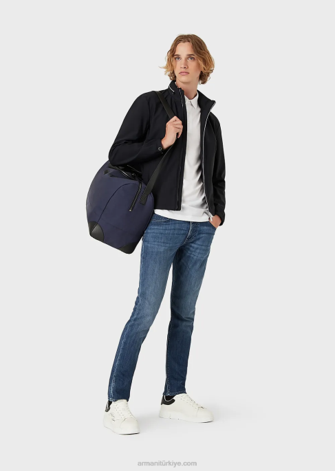 erkekler Armani tam boy naylon bluz lacivert T8HD1357