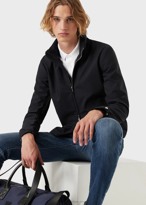 erkekler Armani tam boy naylon bluz lacivert T8HD1357