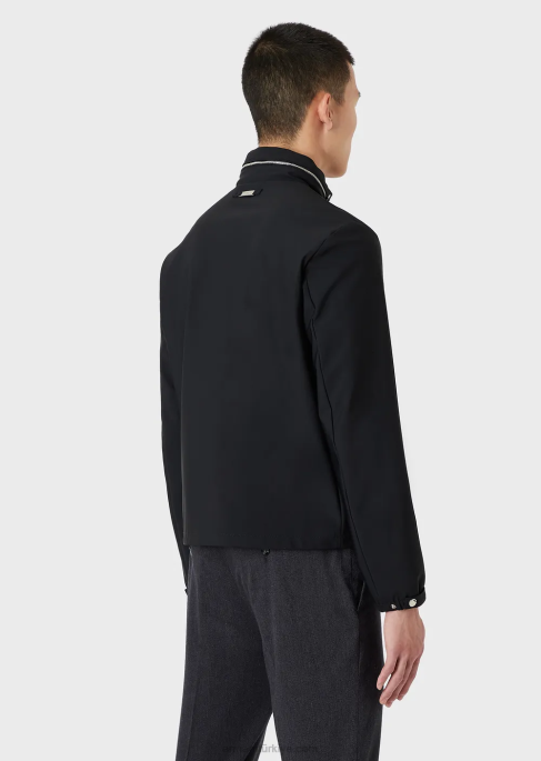 erkekler Armani tam boy naylon bluz siyah T8HD1356