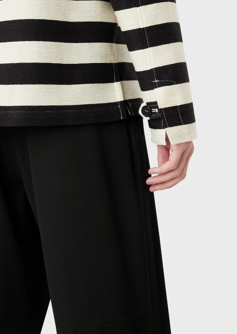 erkekler Armani yatay çizgili osmanlı fermuarlı bluz siyah T8HD1336