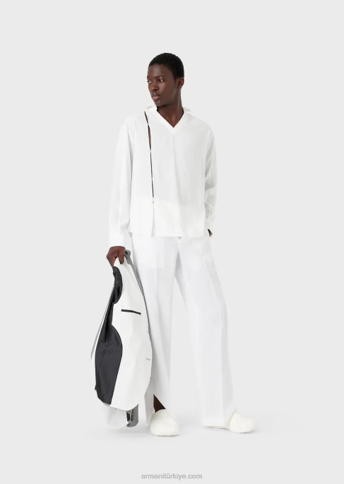 erkekler Armani Yumuşak kumaştan v yaka gömlekT8HD1114