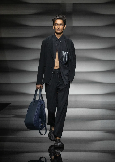 erkekler Armani şeftali derisi modal kısa kollu düğmeli gömlek siyah T8HD1060