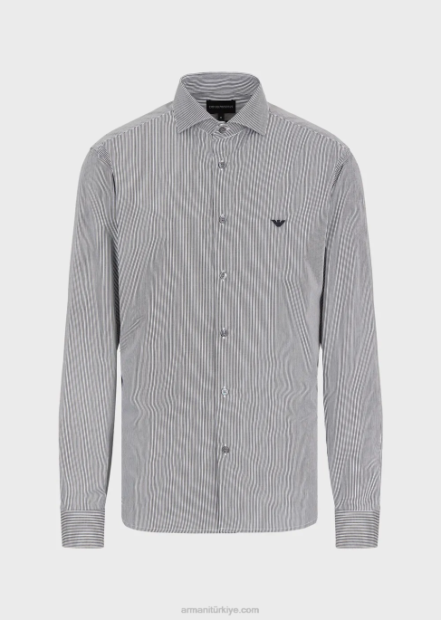 erkekler Armani mikro desenli pamuklu gömlekT8HD1069