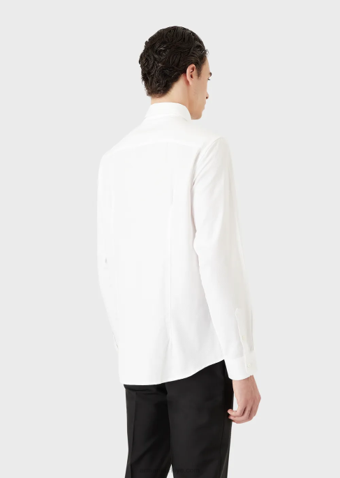 erkekler Armani mikro desenli pamuklu gömlekT8HD1069