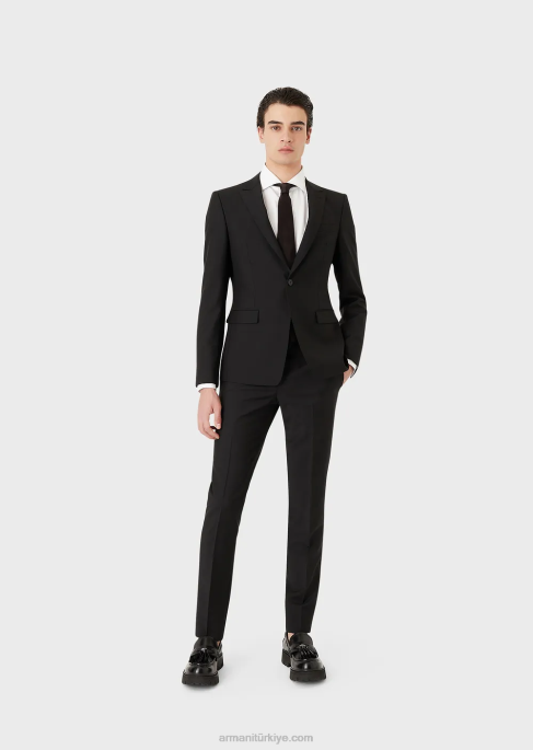 erkekler Armani mikro desenli pamuklu gömlekT8HD1069