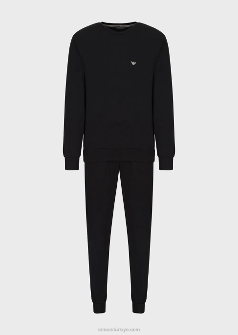 erkekler Armani bisiklet yaka sweatshirt ile ev giyim setiT8HD1815