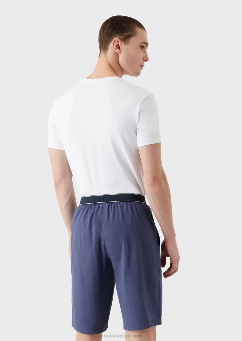 erkekler Armani dayanıklılık logolu kısa pijama beyaz T8HD1807