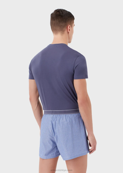 erkekler Armani jakar desenli boxer pijama uçak T8HD1806